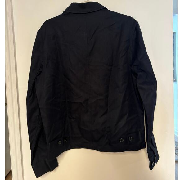 NWT Madewell Zip-Front Jacket in Italian Cotton-Linen Blend In Dark Navy Size S - Picture 7 of 10